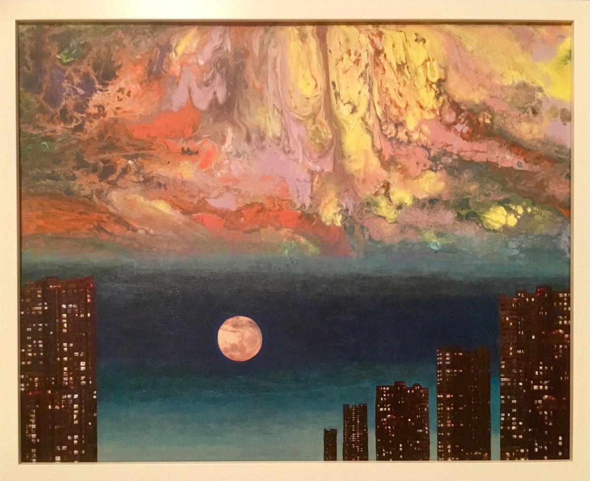 Cityscapes Painting By Stefano Pallara, 20 X 17", Everyone Has His Own Truth, Original Artwork