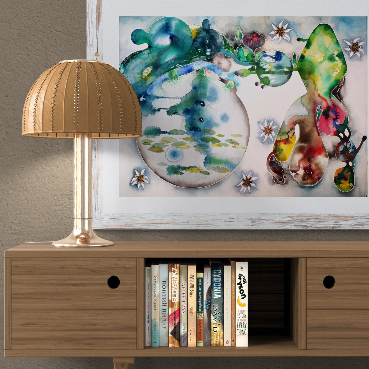 Organic Abstract Watercolour By Ilaria Finetti, 30 X 22, Giardini Segreti, Original Artwork