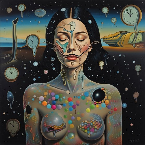 Surreal Woman Beyond Time