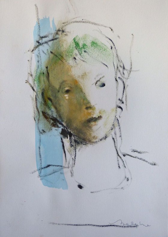 Portrait 18C33, oil on paper 41x29 cm