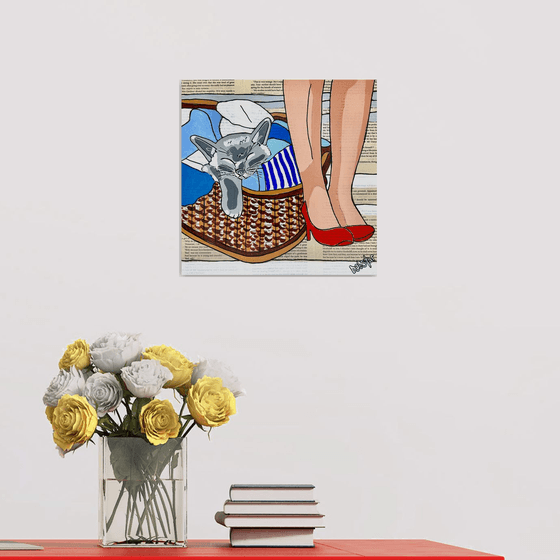 Cat Capers Laundry 2 30cm x 30cm