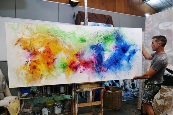 Chemistry of Colour 240cm x 100cm Textured Abstract Art