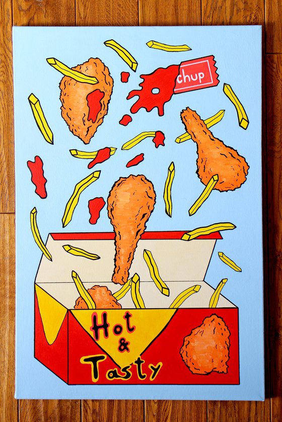 Chicken And Chips Pop Painting