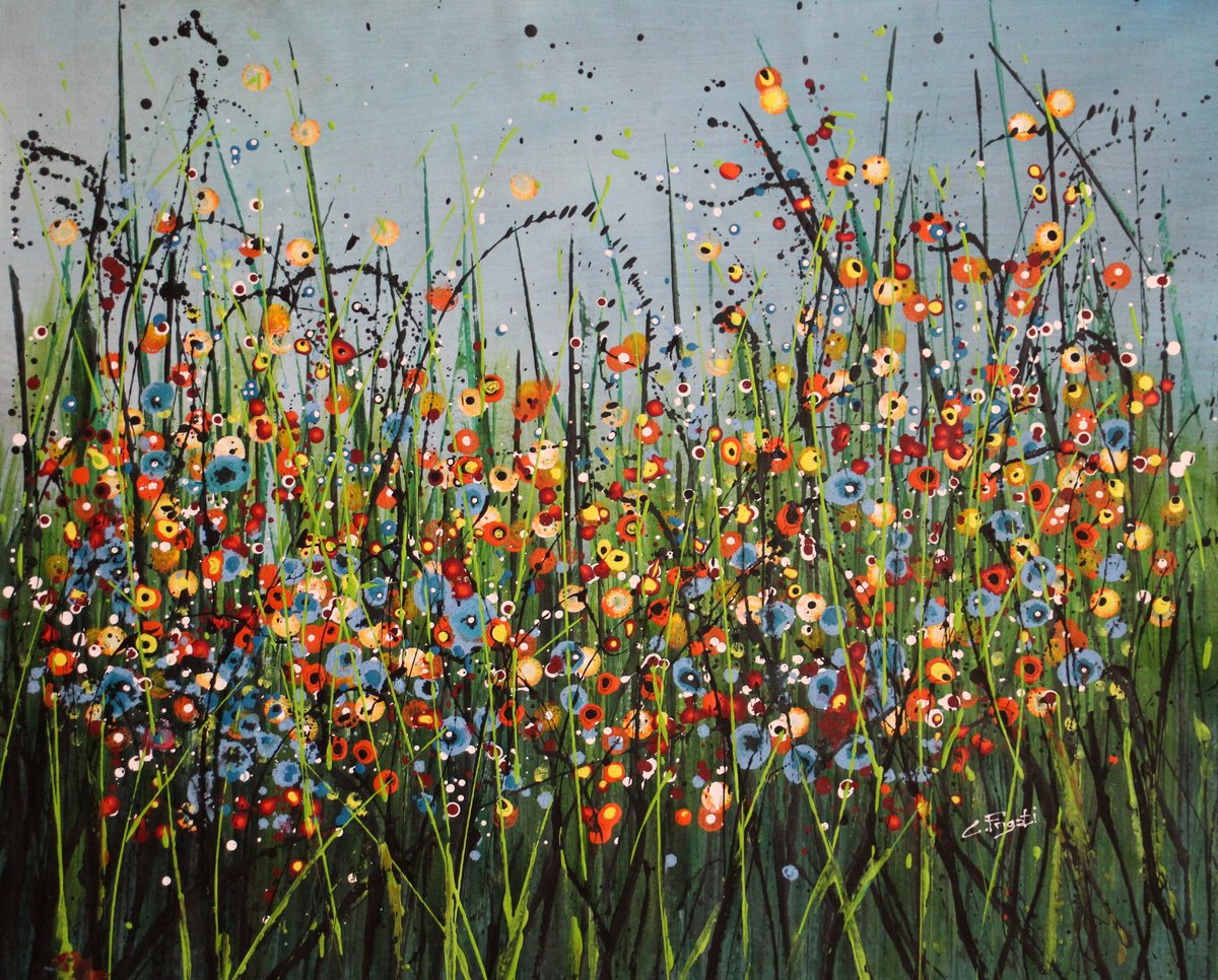 Impressionistic Landscape Acrylic Painting By Cecilia Frigati, 39 X 32, Allegra E Spensierata #1, Original Artwork