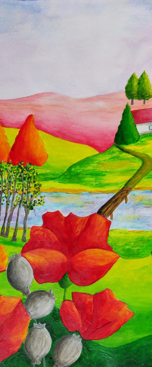 Spring country landscape by Vamosi Peter