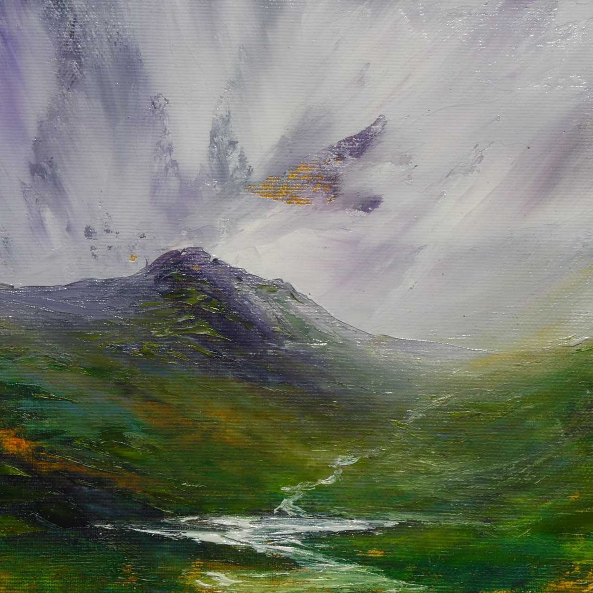 Impressionistic Landscape Oil Painting By Oconnart, 10 X 10", Green Lochan, Scotland, Original Artwork