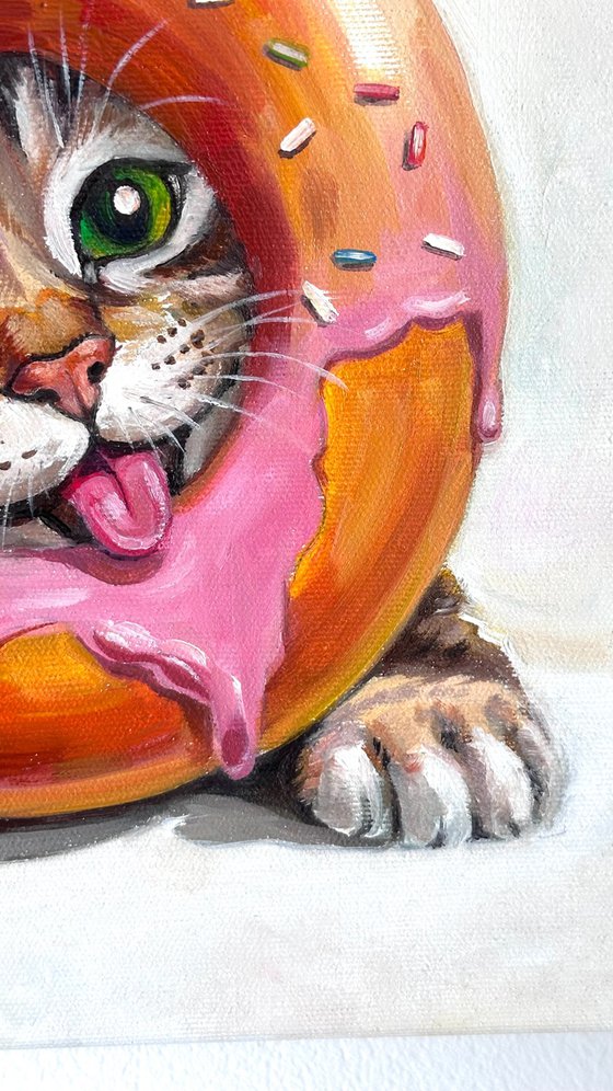 Cat in a Donut