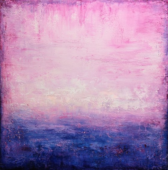 Abstract Sunset III, 100x100 cm - 39"x39", Large abstract painting, Ready to hang