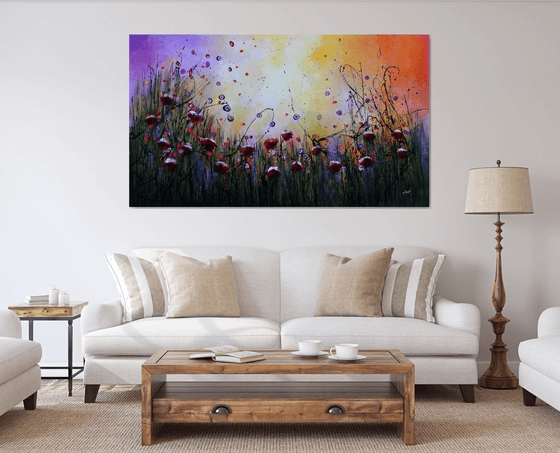 Finding Peace #2- Extra Large -Original abstract floral painting
