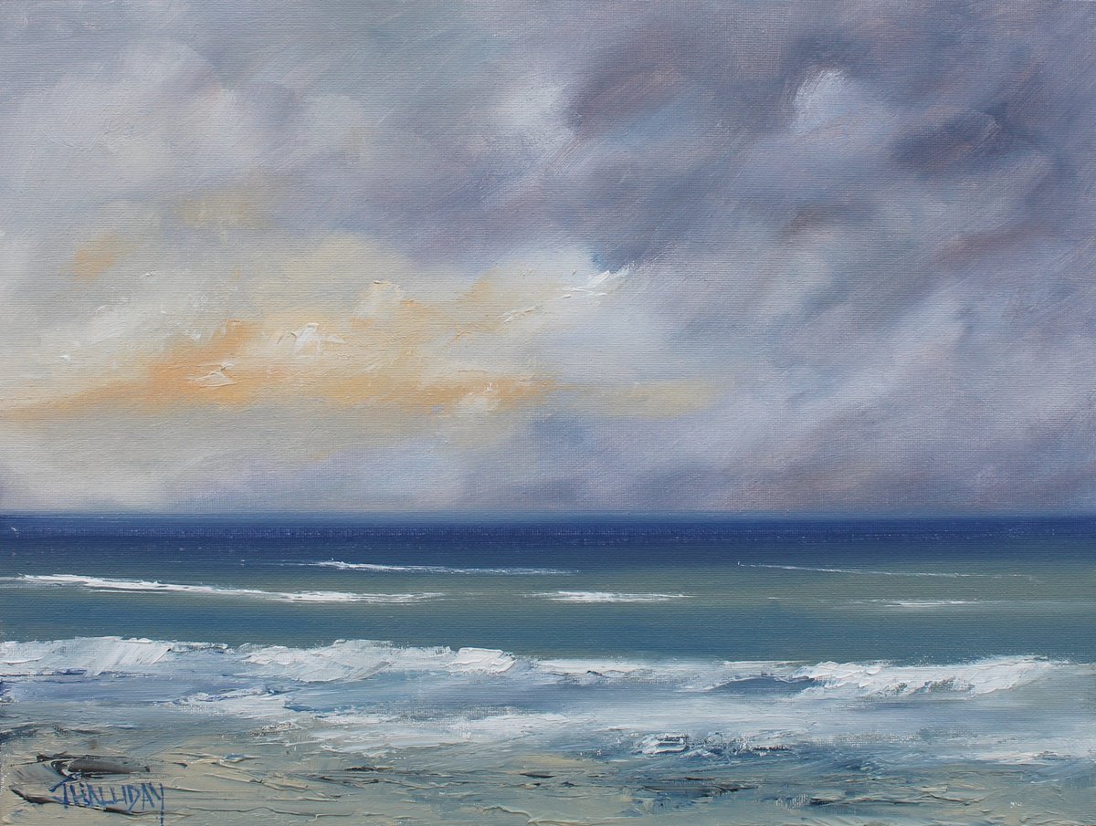 Impressionistic Landscape Oil Painting By John Halliday, 16 X 12, Northern Sundown, Ireland, Original Artwork