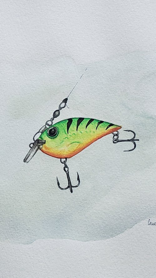 Fishing - Lures - "Little Perch" by Katrina Case
