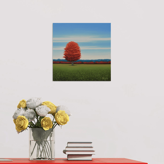 Red Tree - Fall Landscape