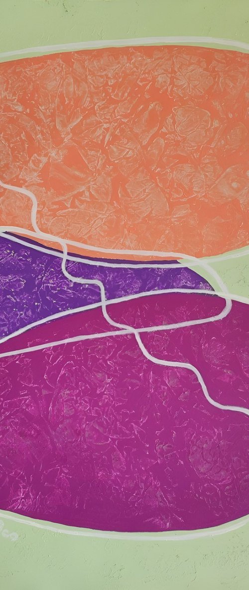 Textured Abstract Zen Stones in Pastel Colors by Vafa Majidli