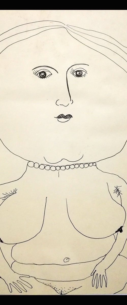 Beauty has not law, Pen drawing on paper 21x29 cm by Jamaleddin Toomajnia