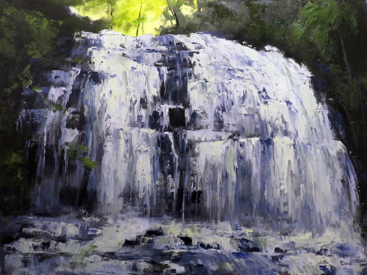Impressionistic Landscape Oil Painting By Yuanyuan Liu, 31 X 24", Summer Landscape, Original Artwork