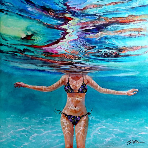 swimming girl10, 32x32in