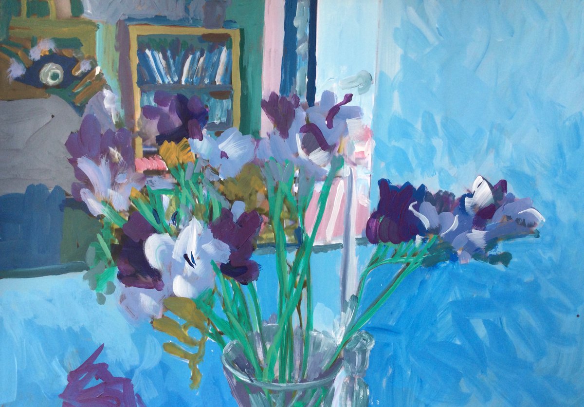 Vase with Blue Background by Jeffery Richards
