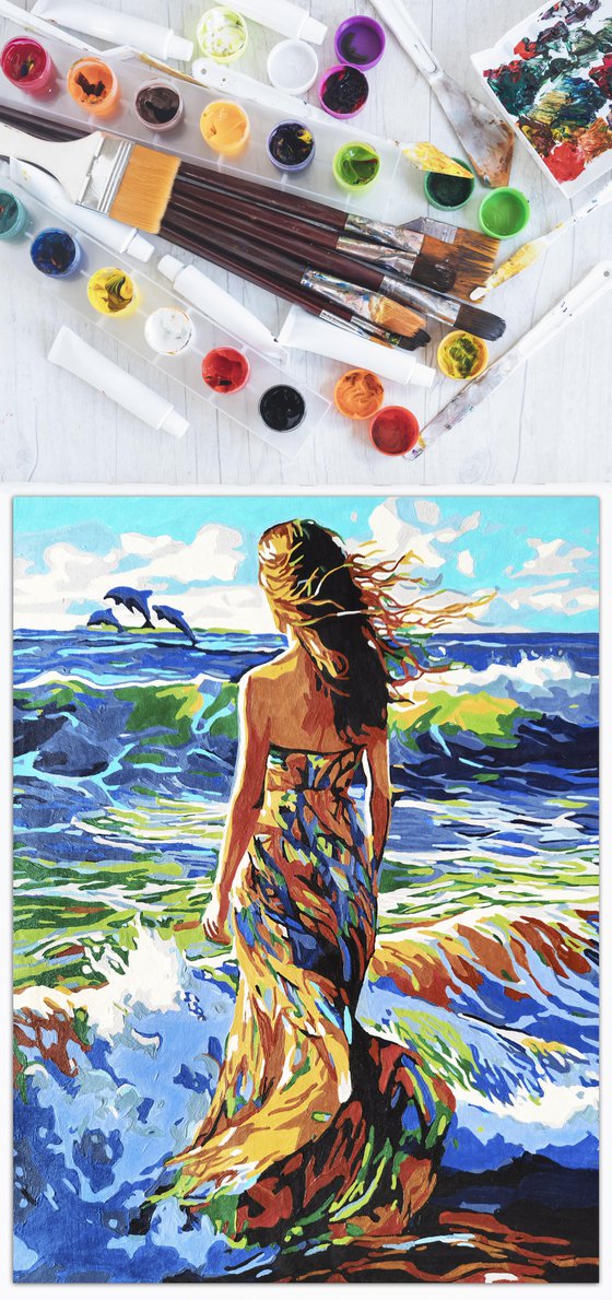 Woman on the seashore