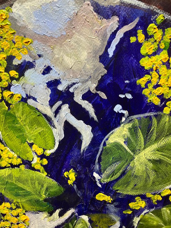 Enso with lotus leaves & duckweed