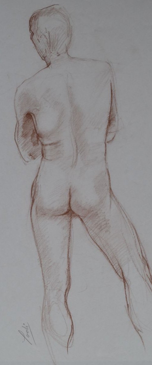 MALE NUDE STANDING - LIFE STUDY by Podi Lawrence