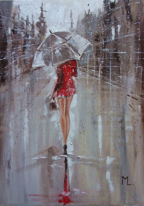 " BLANK CITY ... "   street WINTER lockdown original painting CITY palette knife GIFT