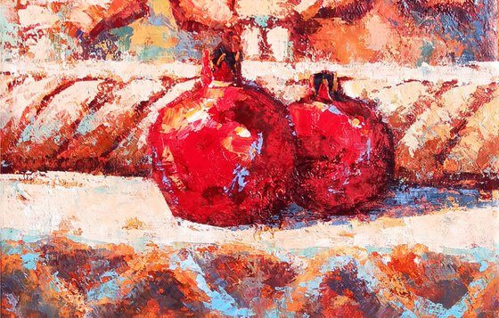 Still life - Armenian motives (24x30cm, oil painting, ready to hang)