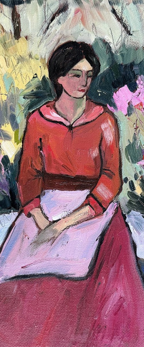 Woman in the Flower Garden by Irina Anis