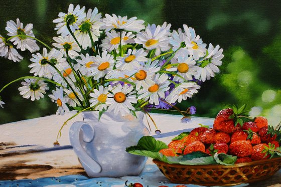 Daisies and Strawberries