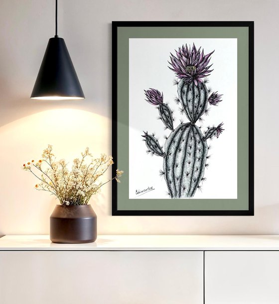 CACTUS WITH PINK FLOWERS