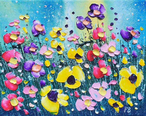 "Cosmos Meadow Flowers in Love"