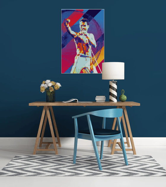 Freddie Mercury - Modern Poster 1 Stylised Large Art