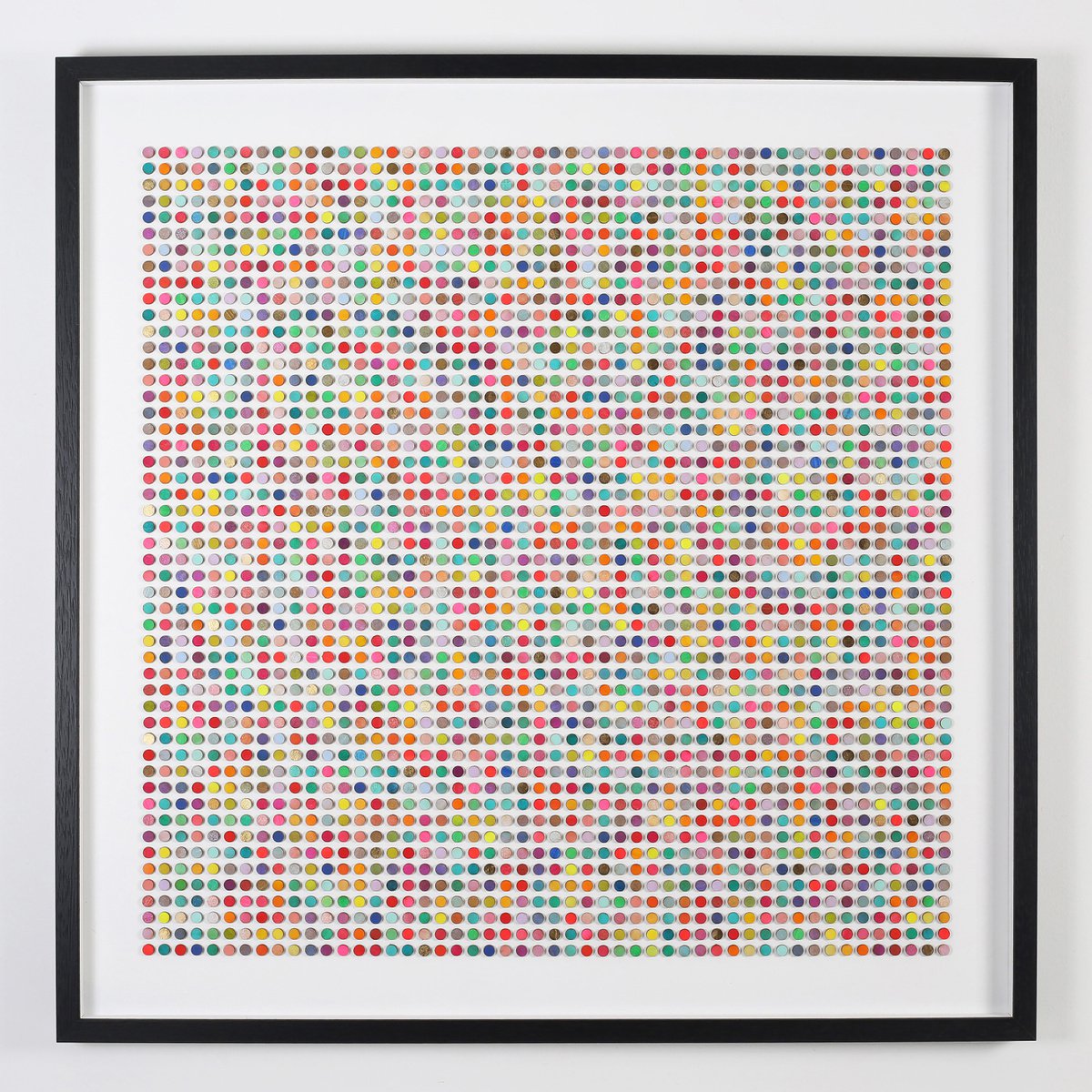 2500 painted dots with gold leaf by Amelia Coward