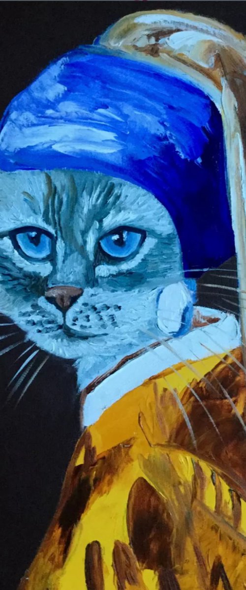 British blue Cat Vermeer by Olga Koval