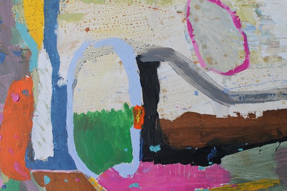 Composition with a yellow semicircle