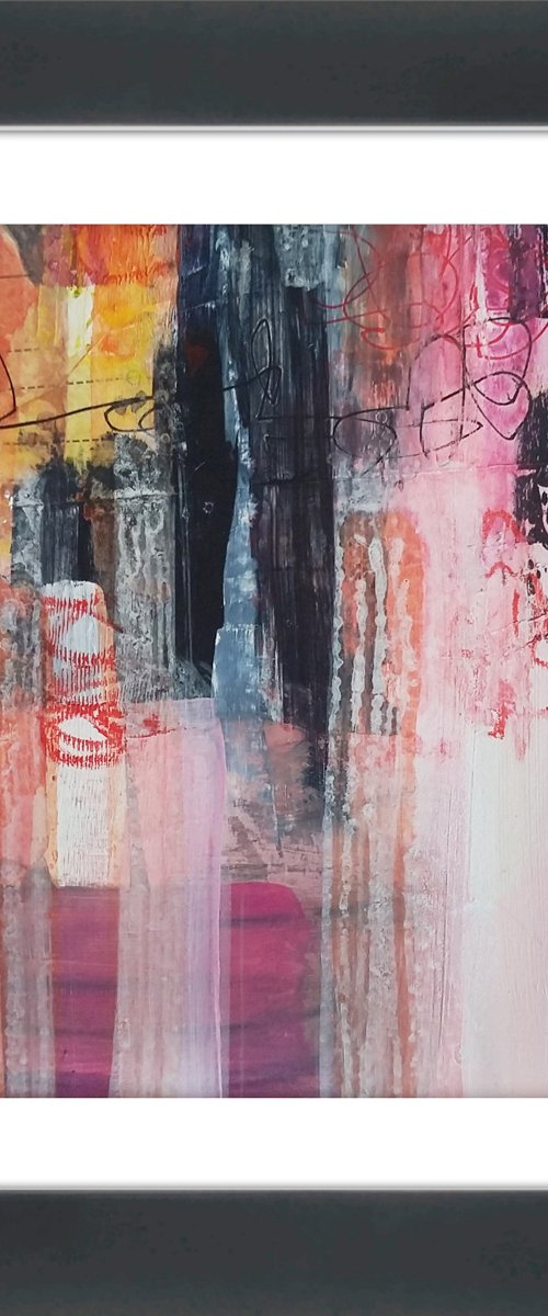 Abstraction #18 - Framed and ready to hang - original abstract painting by Carolynne Coulson