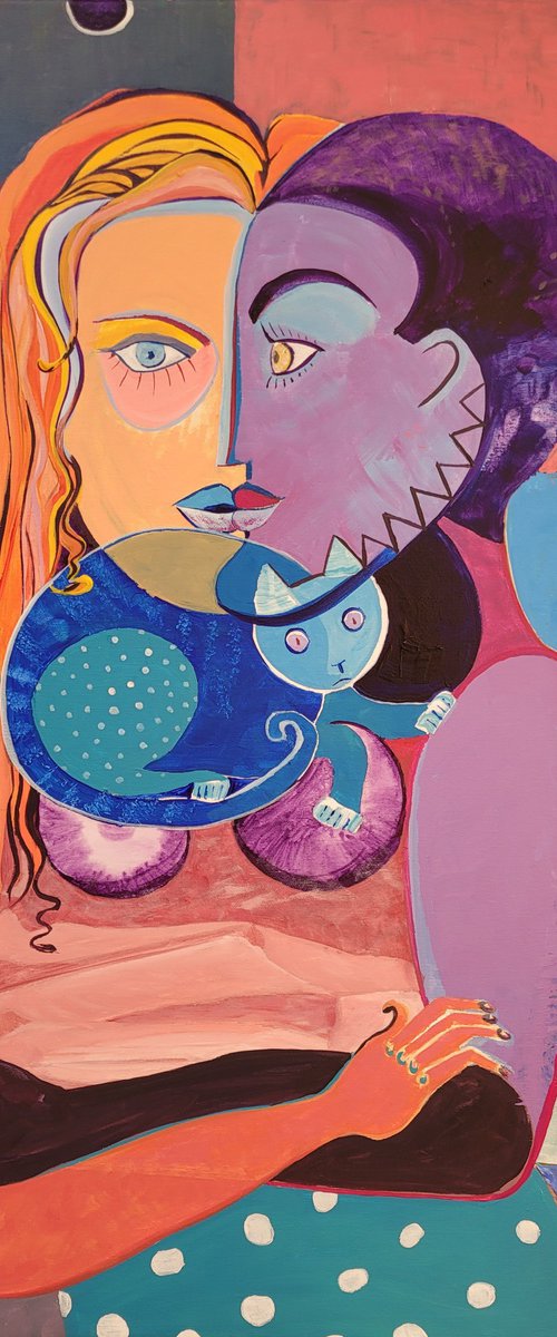 Couple with cat by Kathrin Flöge