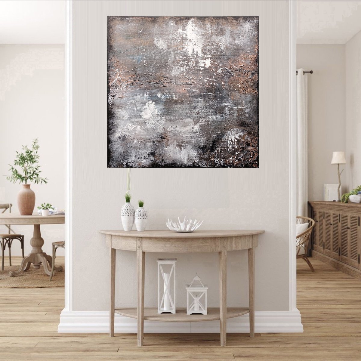 Abstract Acrylic Painting By Susan Wooler, 20 X 20", November Morning, Original Artwork