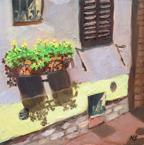 Of windows and alleys! - Italy Cityscape in Oils