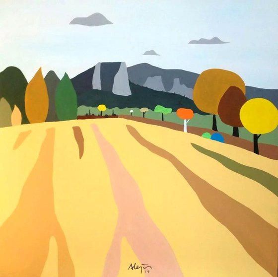 Cornfield  (pop art, landscape)