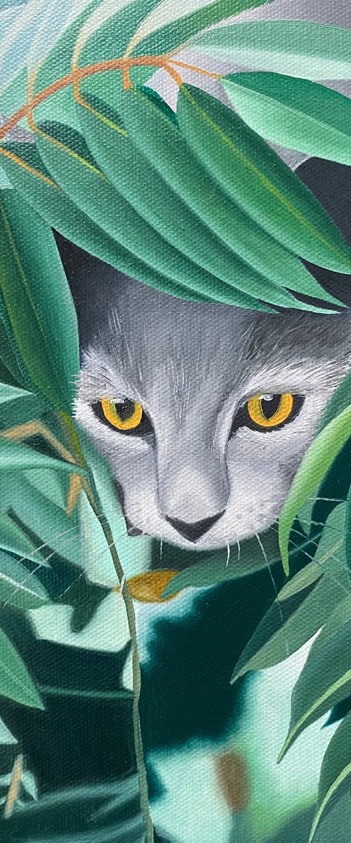Cat In The Leaves by Jill Ann Harper