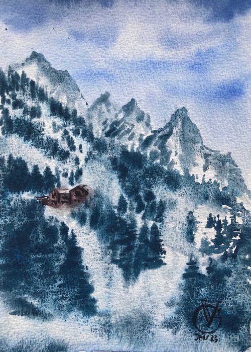Talgar mountain #2 sketch by Valeria Golovenkina