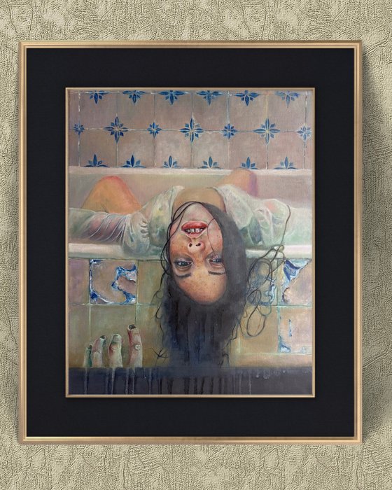 Rusalka taking a bath