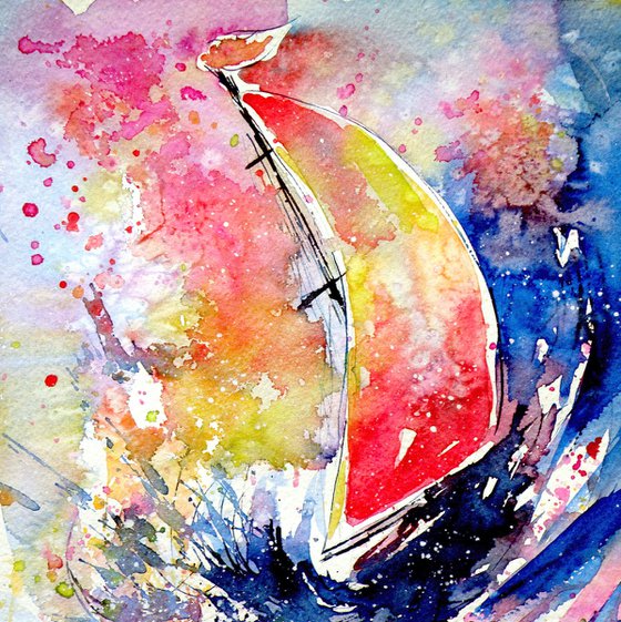 Sailboat at storm