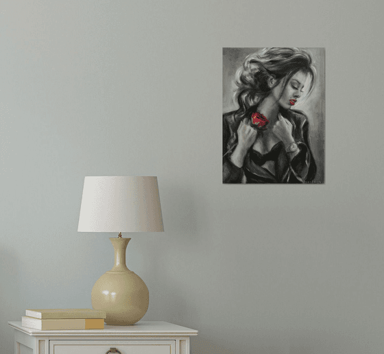 Red rose and black passion