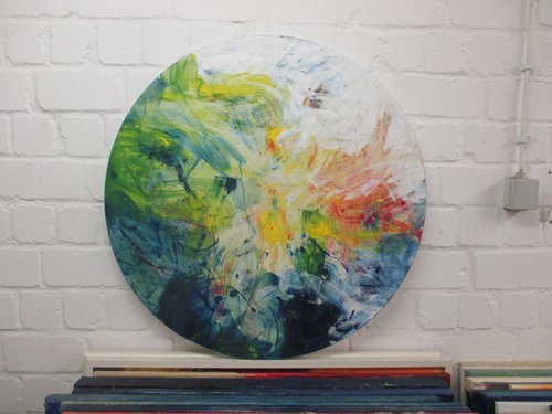 round abstract dreams 90 cm - 35,4 inch by Sonja Zeltner-Müller