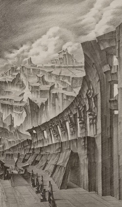 Mistycal Landscape. Architectural Fantasy. by Sergei Skachkov