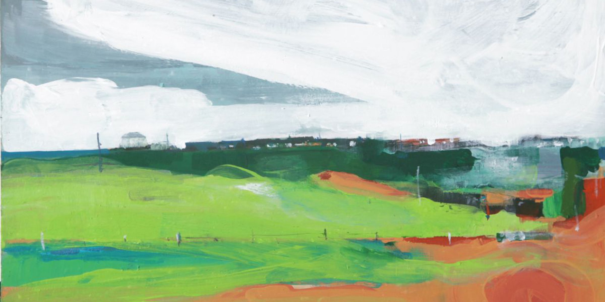 Art of the Day: "Over the dunes to Amble, 2014" by Paul West