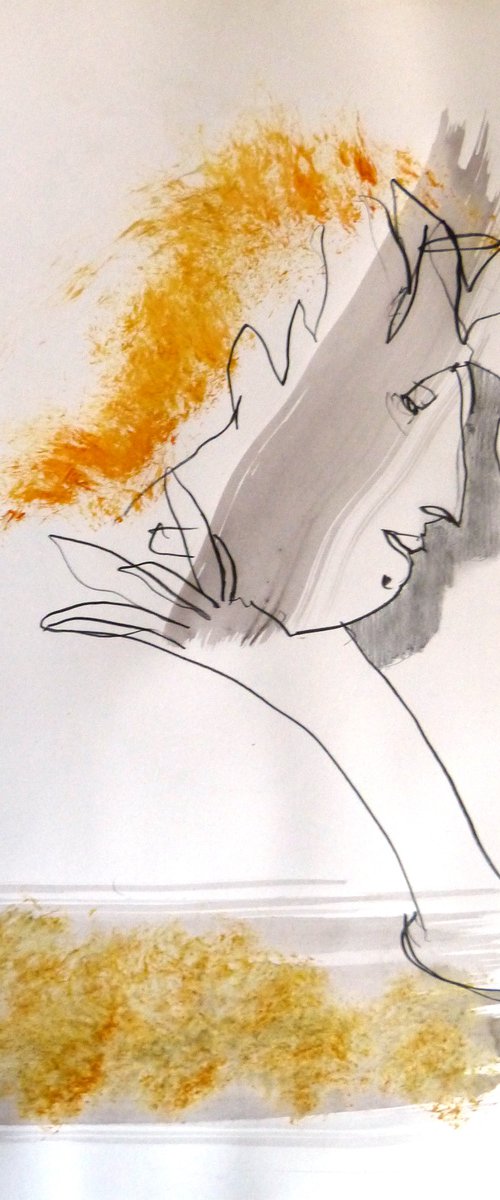 Portrait 20-1, ink and pencil on paper 41x29 cm by Frederic Belaubre