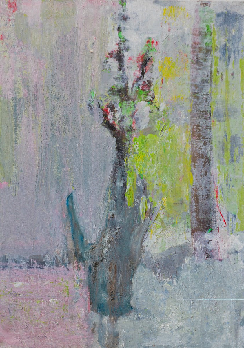 Expressive Still Life Oil Painting By Bohdan Katolyk, 20 X 28, First Buds, Original Artwork