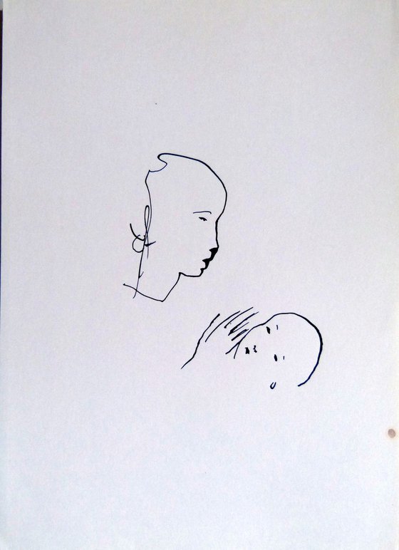 Mother and child, minimalist